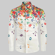 Load image into Gallery viewer, Musical Note Pattern Long Sleeves Shirt