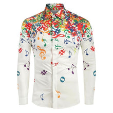 Load image into Gallery viewer, Musical Note Pattern Long Sleeves Shirt
