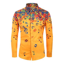 Load image into Gallery viewer, Musical Note Pattern Long Sleeves Shirt